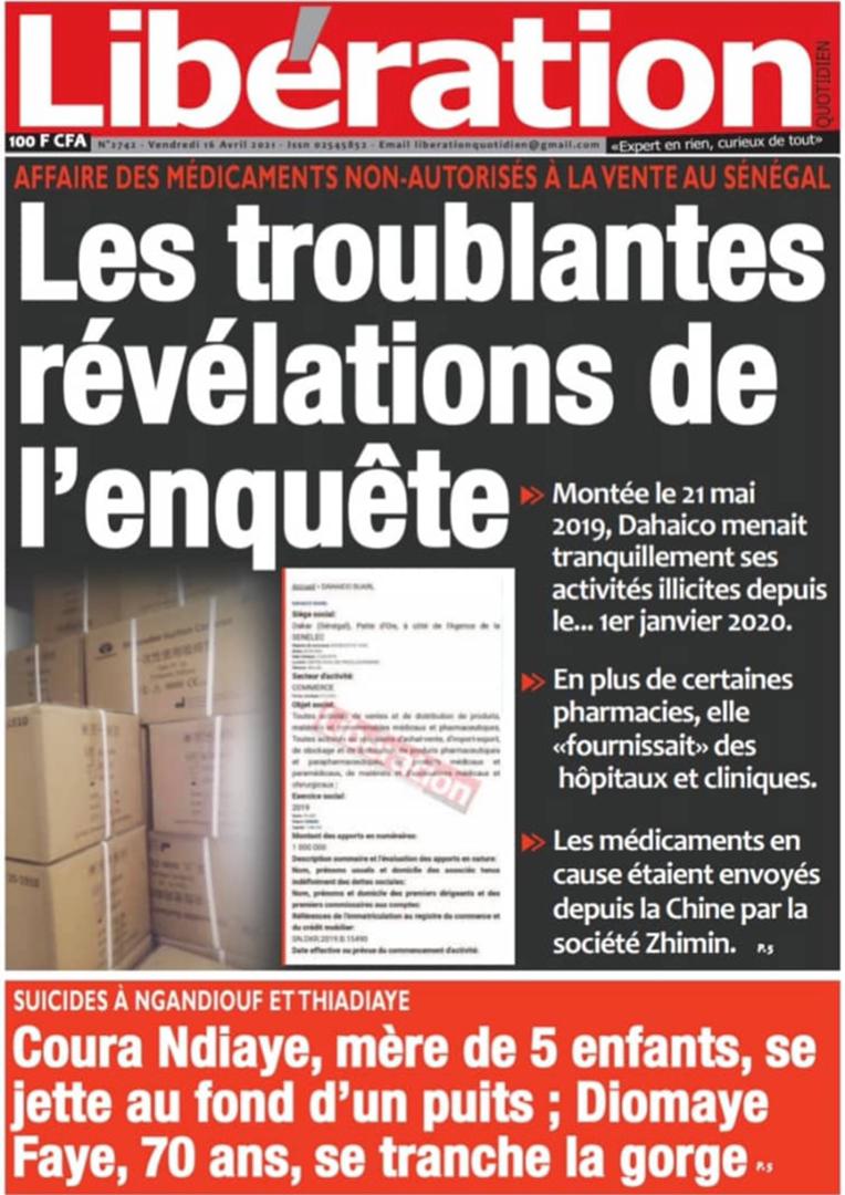 La Une des quotidiens  nationaux du Samedi 17 Avril 2022 